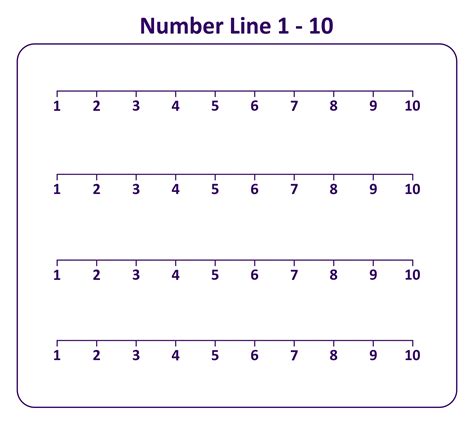 Number Lines 1 10 Printable